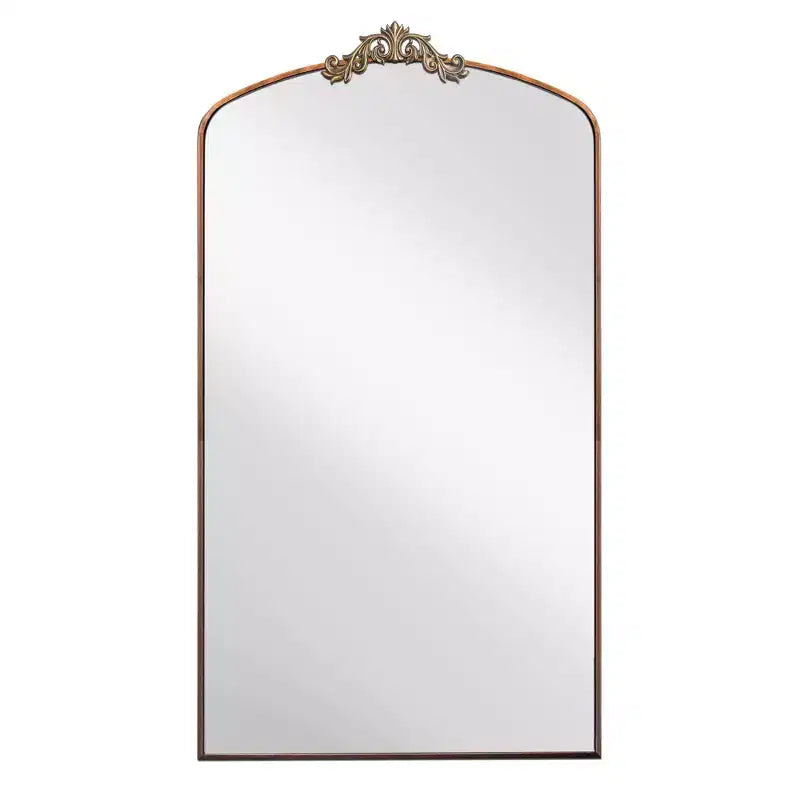 Specchio Vintage a Figura Intera ad Arco con Cornice in Metallo, 66x36 / 43x24 pollici