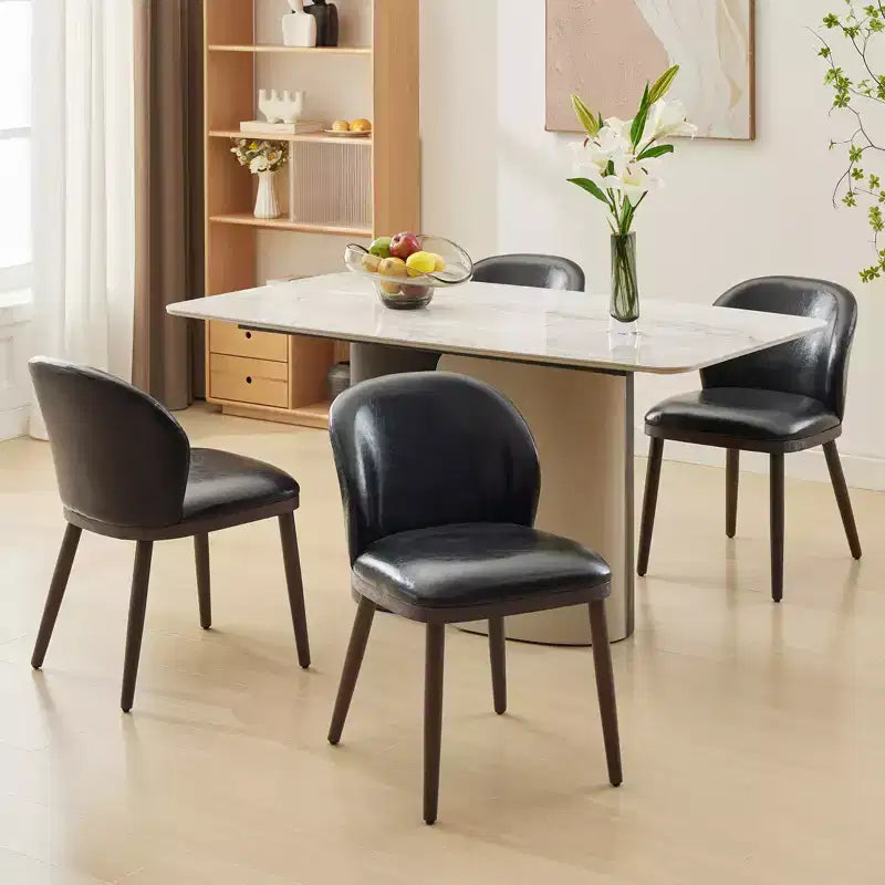Sedie imbottite da pranzo (set da 2) con gambe in legno, stile scandinavo, per cucina e salotto