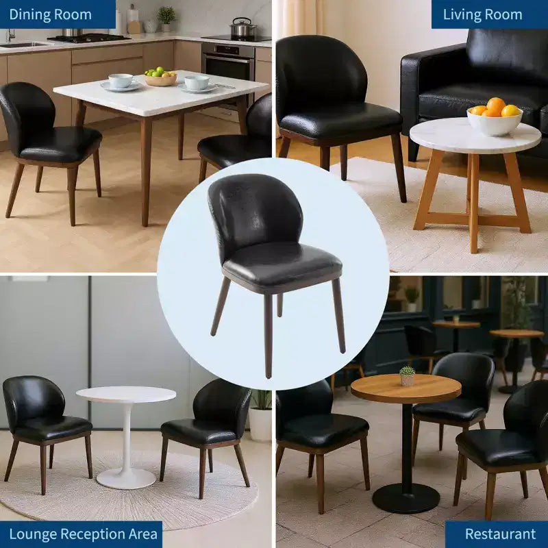Sedie imbottite da pranzo (set da 2) con gambe in legno, stile scandinavo, per cucina e salotto