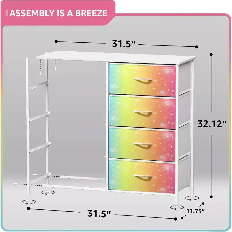 Comodino a 8 cassetti con struttura in acciaio, piano in legno e contenitori in tessuto, 81 cm (A) x 80 cm (L) x 30 cm (P), per camera da letto o armadio