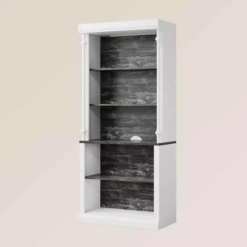 Libreria a 5 livelli con armadietto e illuminazione a LED