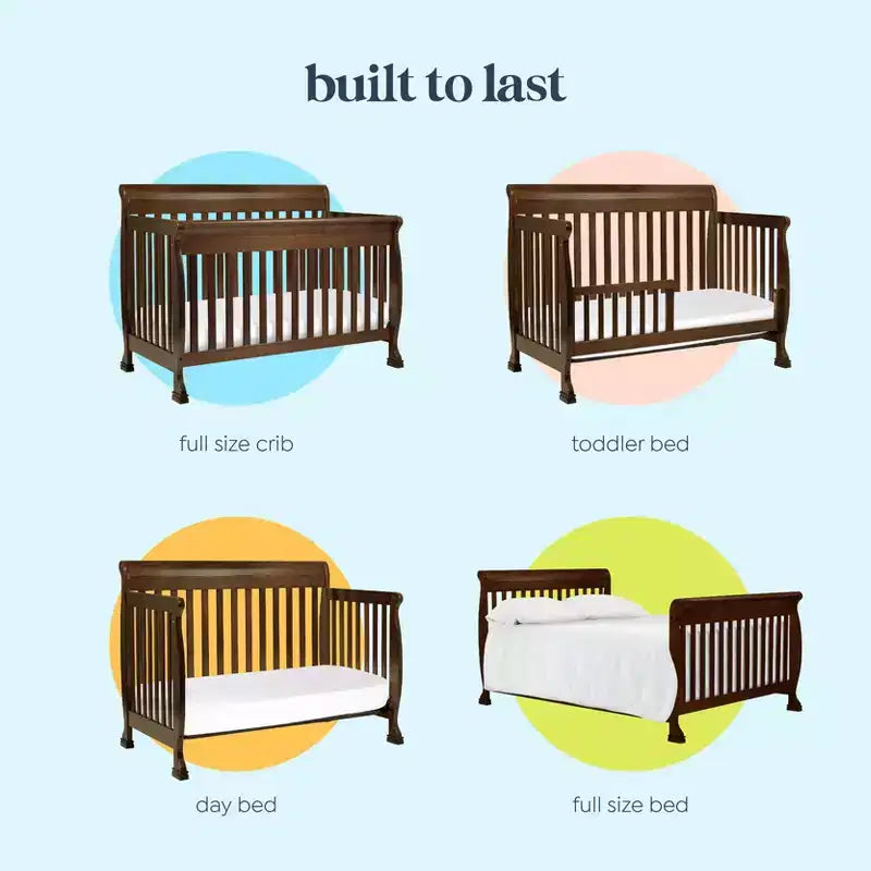 Culla Trasformabile 4 in 1, Legno di Pino Sostenibile, Certificata GREENGUARD Gold, Si Converte in Lettino per Bambini/Divanetto/Letto Matrimoniale