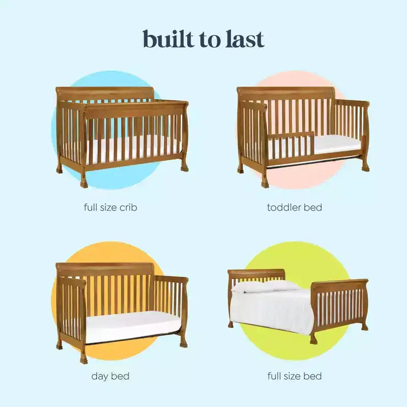 Culla Trasformabile 4 in 1, Legno di Pino Sostenibile, Certificata GREENGUARD Gold, Si Converte in Lettino per Bambini/Divanetto/Letto Matrimoniale