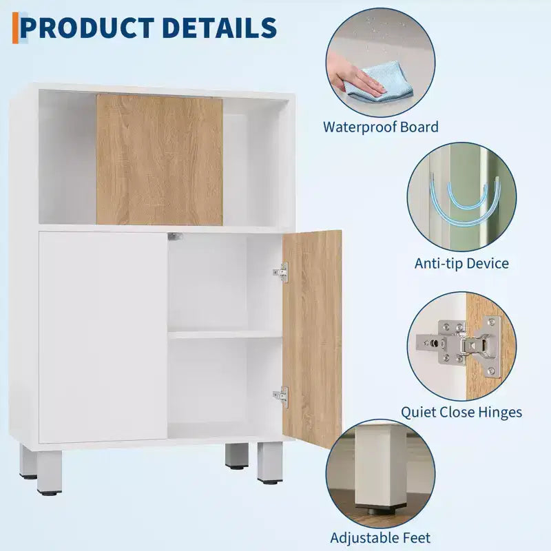 Mobile credenza in legno con ante scorrevoli e ripiani regolabili