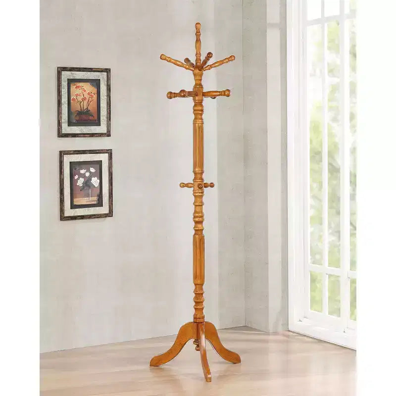 Appendiabiti da terra con 11 ganci, albero da ingresso in stile vintage, marrone, per ingresso, soggiorno o camera da letto