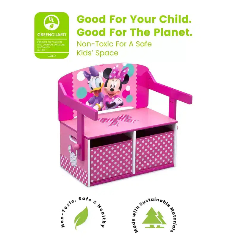 Panchina Attività 3-in-1 per Bambini con Contenitore