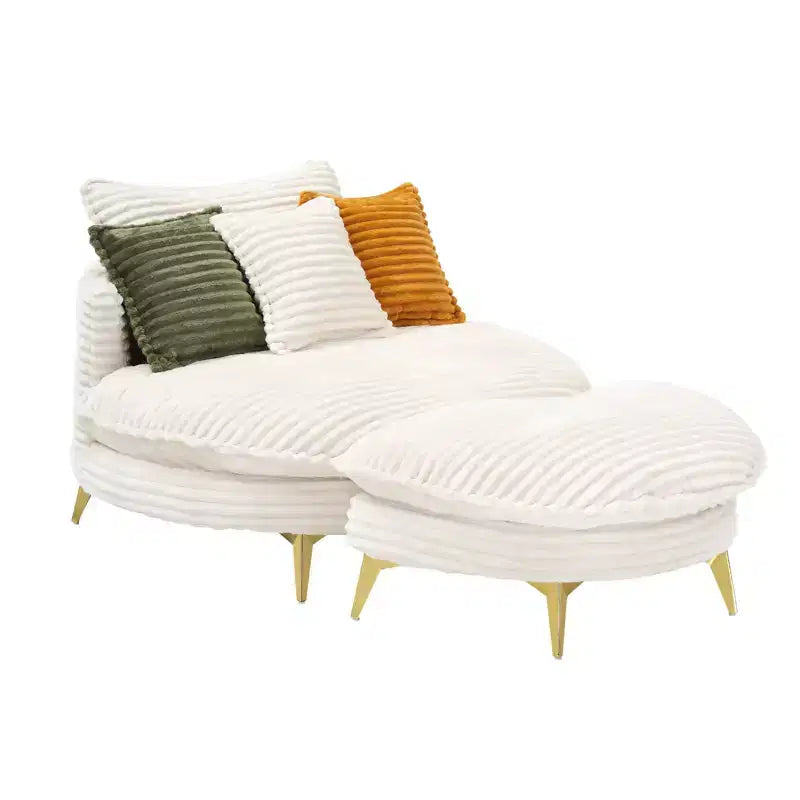 Poltrona d'Appoggio Imbottita con Pouf