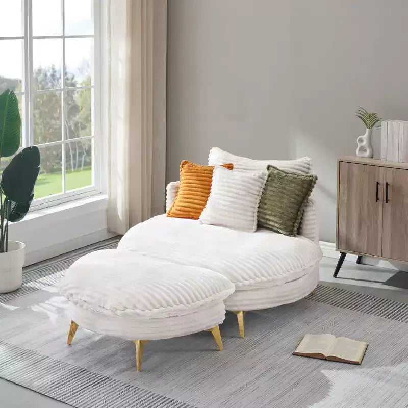 Poltrona d'Appoggio Imbottita con Pouf
