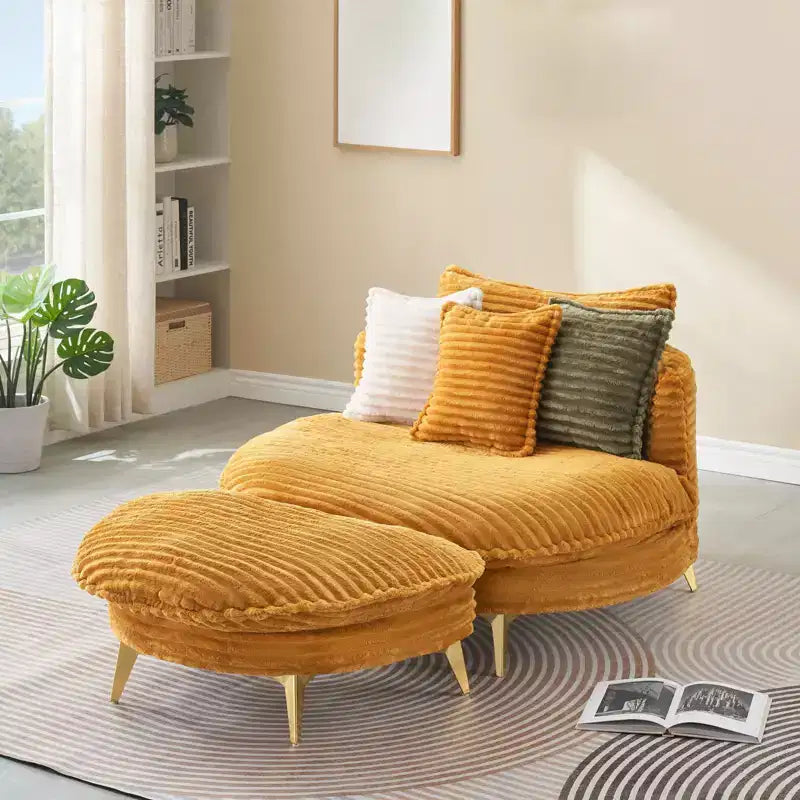 Poltrona d'Appoggio Imbottita con Pouf