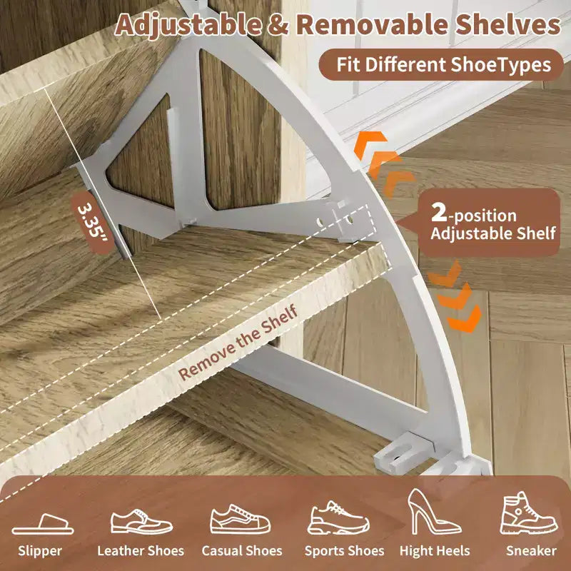 Ampia scarpiera in rattan con 4 cassetti a ribalta, design autoportante in legno e traspirante, 105 cm (L)