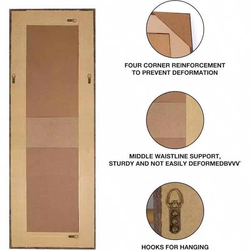 Specchio da parete a figura intera da 61 x 22 pollici con cornice ad arco