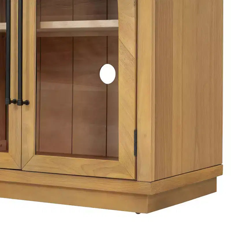Credenza a buffet con ante in vetro ad arco e ripiani regolabili, 152,4 cm (L) x 40,4 cm (P) x 87,1 cm (A)