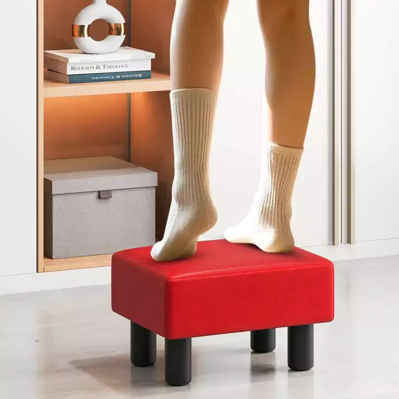 Poggiapiedi Pouf in Ecopelle con Vano Contenitore Nascosto