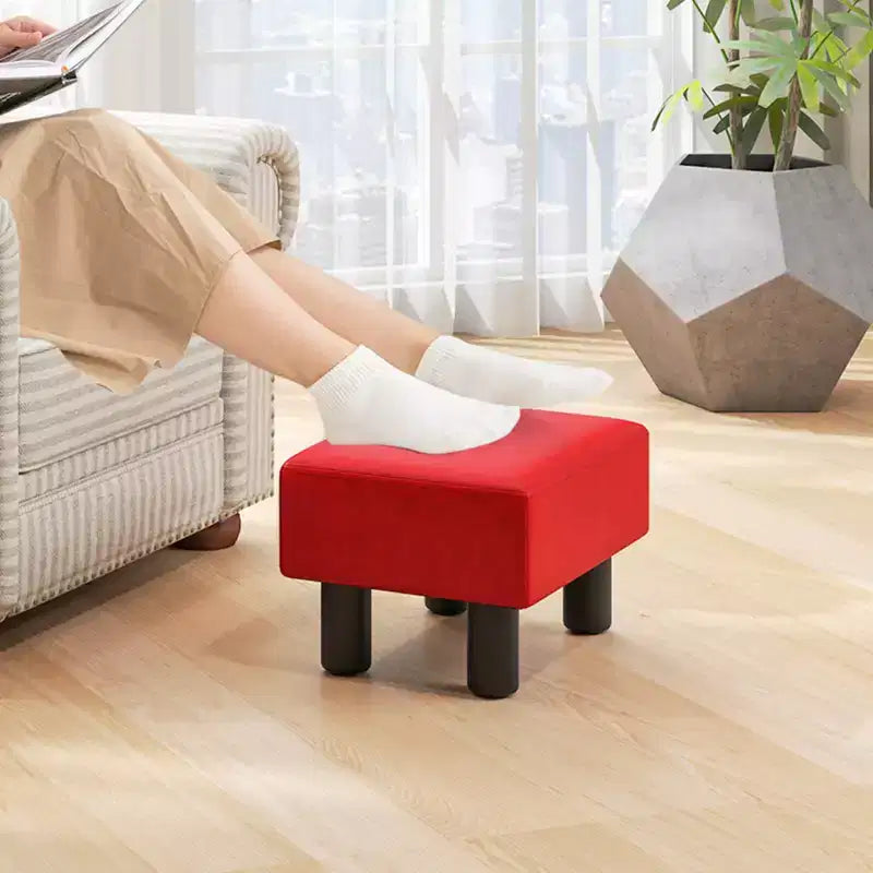 Poggiapiedi Pouf in Ecopelle con Vano Contenitore Nascosto