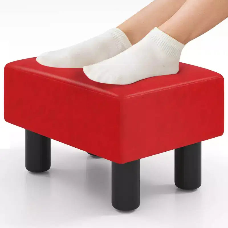 Poggiapiedi Pouf in Ecopelle con Vano Contenitore Nascosto