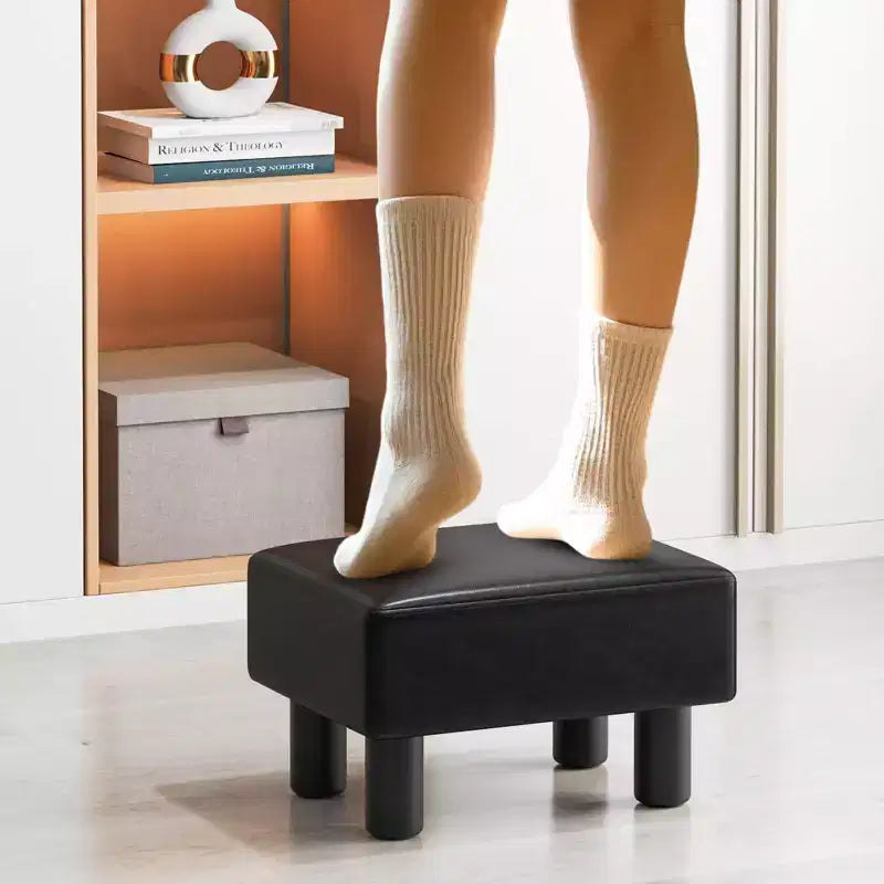 Poggiapiedi Pouf in Ecopelle con Vano Contenitore Nascosto