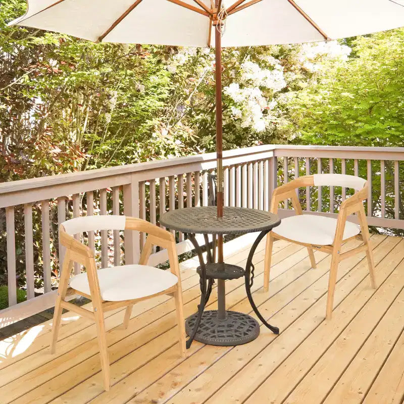Set di 2 Poltrone con Braccioli in Bambù con Cuscino, Materiale Naturale, per Soggiorno o Patio