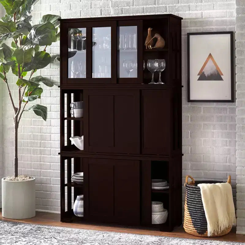 Armadietto modulare impilabile con ante scorrevoli, 107 cm L x 63,5 cm H x 33 cm P