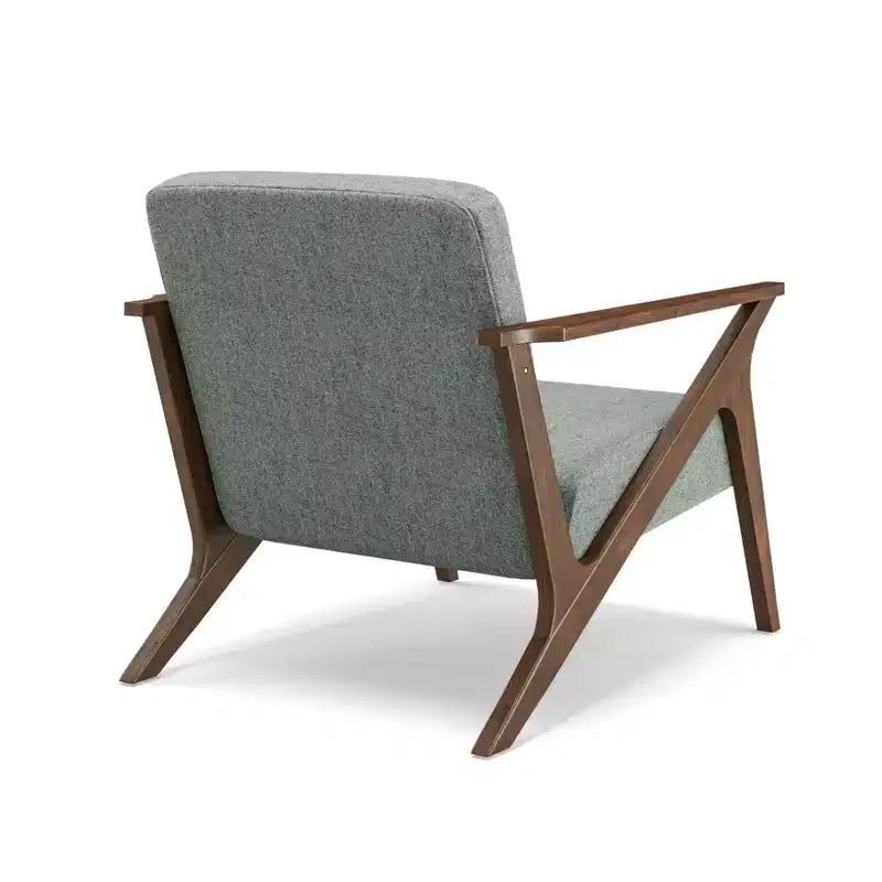 Poltrona d'accento moderna Mid-Century imbottita da 76 cm con struttura in legno