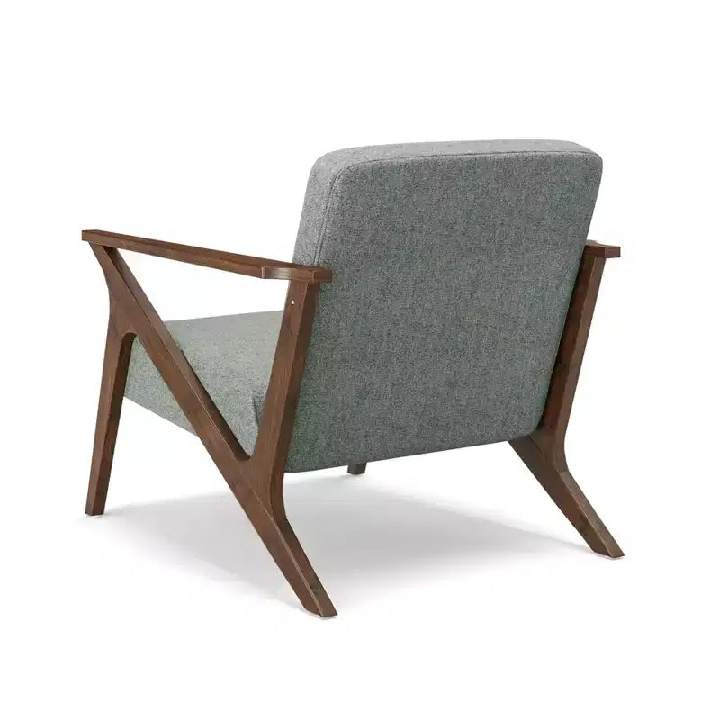 Poltrona d'accento moderna Mid-Century imbottita da 76 cm con struttura in legno