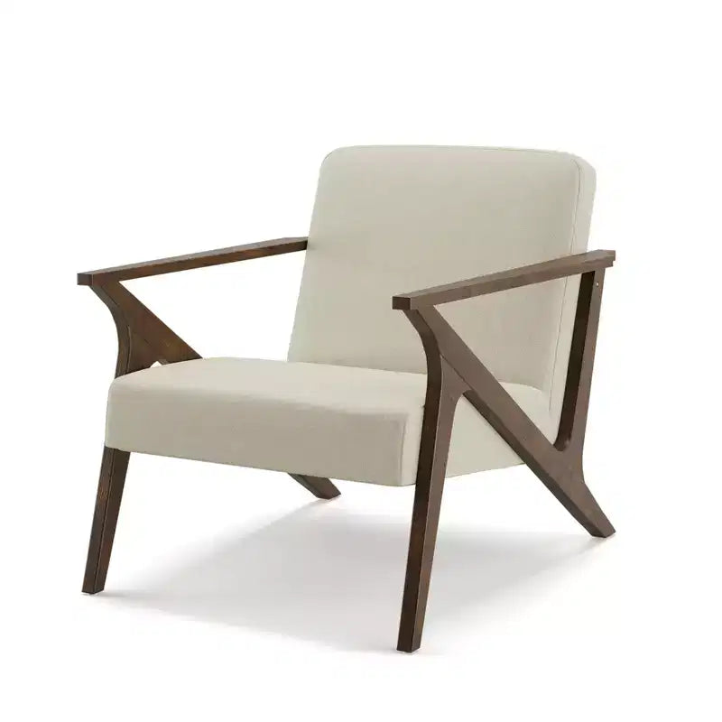 Poltrona d'accento moderna Mid-Century imbottita da 76 cm con struttura in legno