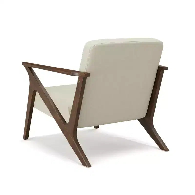 Poltrona d'accento moderna Mid-Century imbottita da 76 cm con struttura in legno