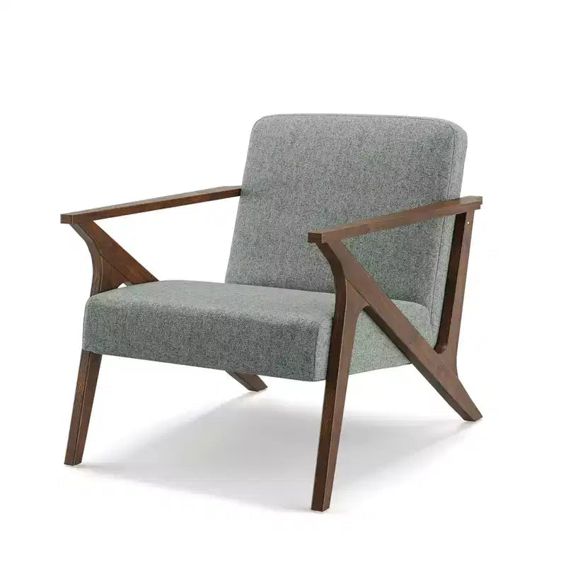 Poltrona d'accento moderna Mid-Century imbottita da 76 cm con struttura in legno